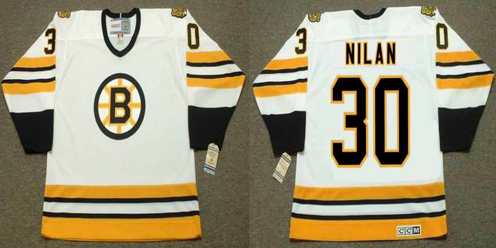 2019 Men Boston Bruins 30 Nilan White CCM NHL jerseys